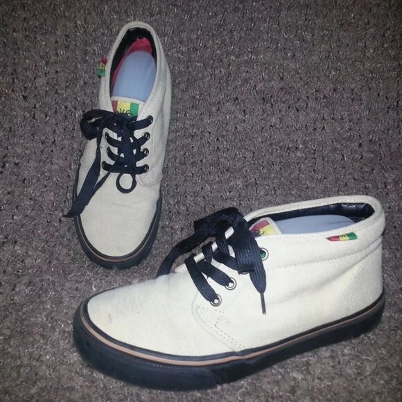 VANS CLASSIC-Montreal Reggae Festival SAMPLE HEMP Shoes-RARE-Sz-8-NEAR MINT - Picture 1 of 9